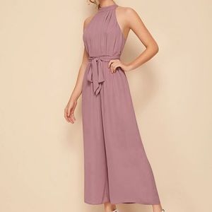 SHEIN split back belted jumpsuit